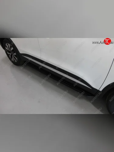 Пороги алюминиевые, ТСС Тюнинг (Slim Line Black) Chery Tiggo 7 PRO (2019-2025)