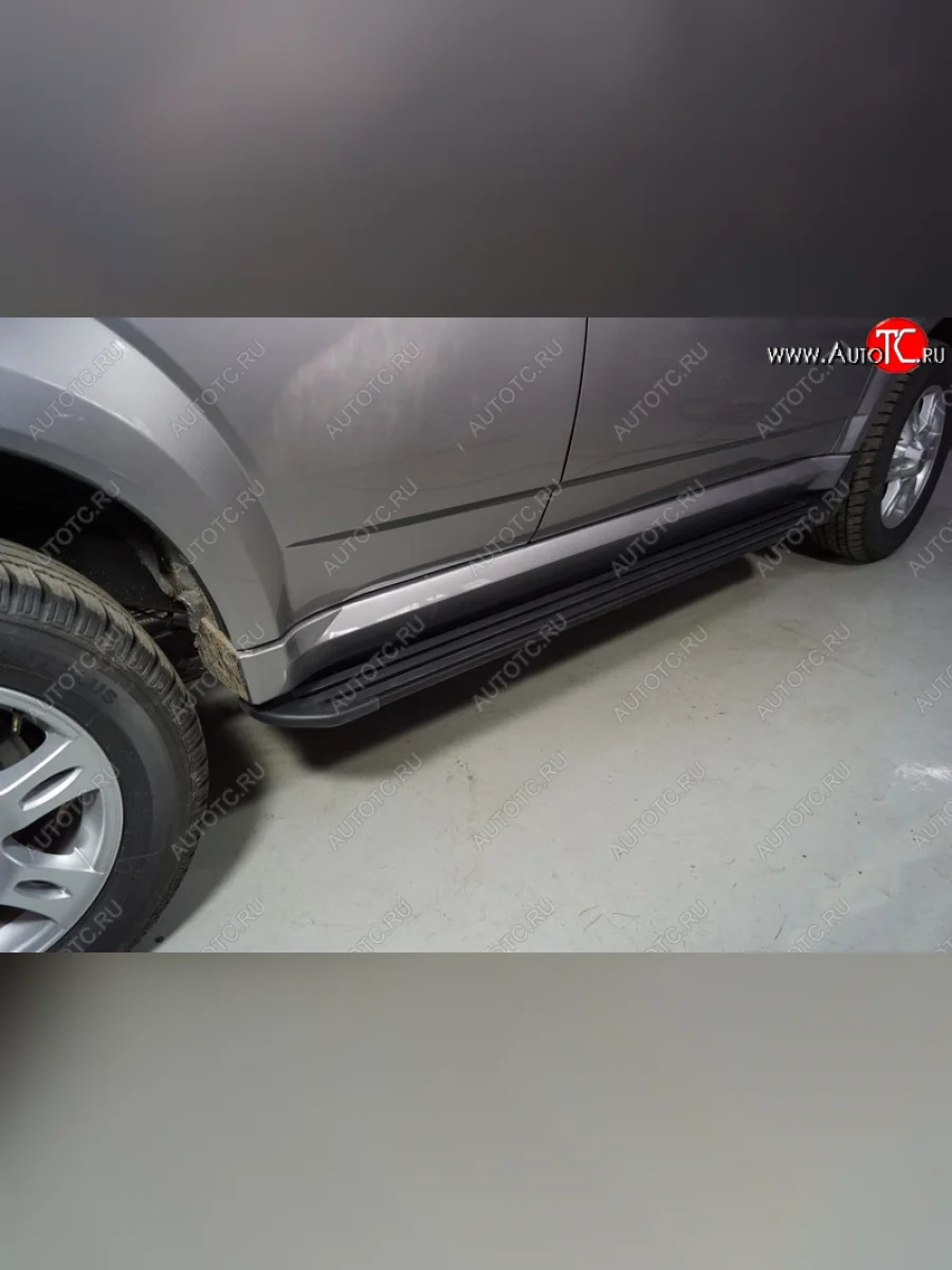 Пороги алюминиевые Slim Line ТСС Тюнинг Haval H5 рестайлинг (2020-2023) (Black)  в Керчи Республика Крым