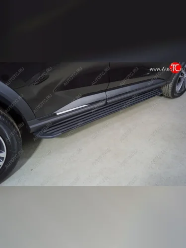 Пороги алюминиевые, ТСС Тюнинг (Black) Haval F7x рестайлинг (2022-2024)