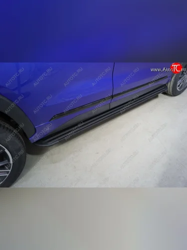 Пороги алюминиевые Slim Line ТСС Тюнинг (Black) EXEED LX 1-ый рестайлинг (2021-2025)