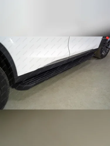 Пороги алюминиевые Slim Line ТСС Тюнинг (Black) EXEED TXL 1-ый рестайлинг (2021-2025)