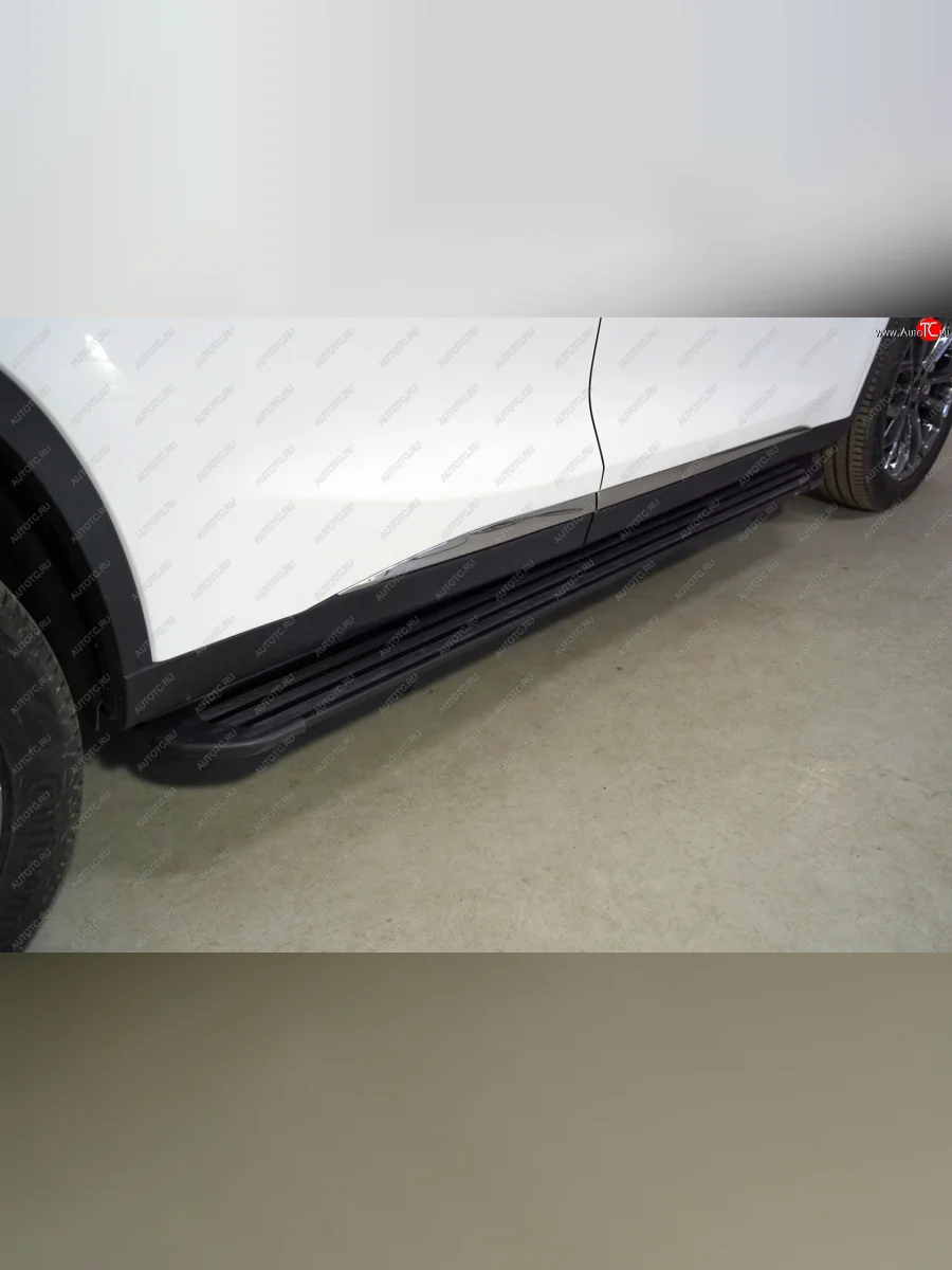 Пороги алюминиевые Slim Line ТСС Тюнинг EXEED TXL 1-ый рестайлинг (2021-2025) (Black)  в Перми Пермском крае