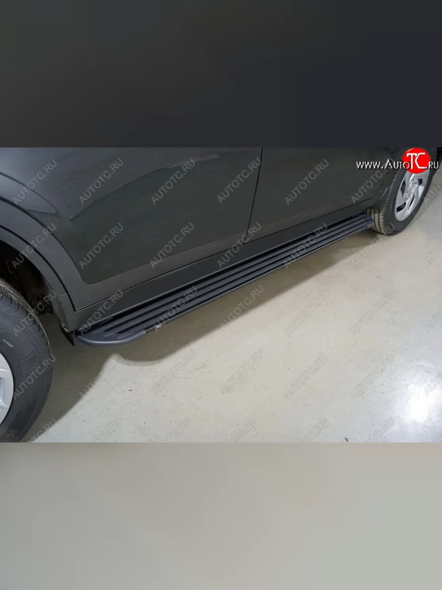 Пороги алюминиевые Slim Line ТСС Тюнинг Haval Dargo (2022-2025) (Black)  в Перми Пермском крае