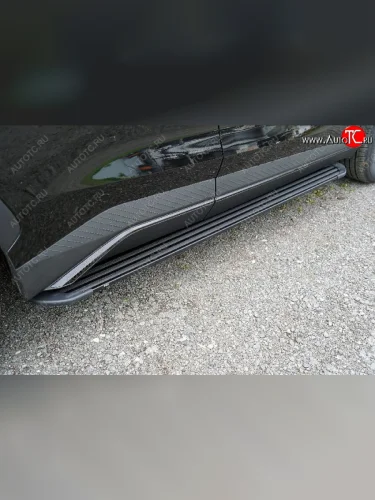 Пороги алюминиевые Slim Line ТСС Тюнинг (Black) Jetour Dashing (2022-2025)