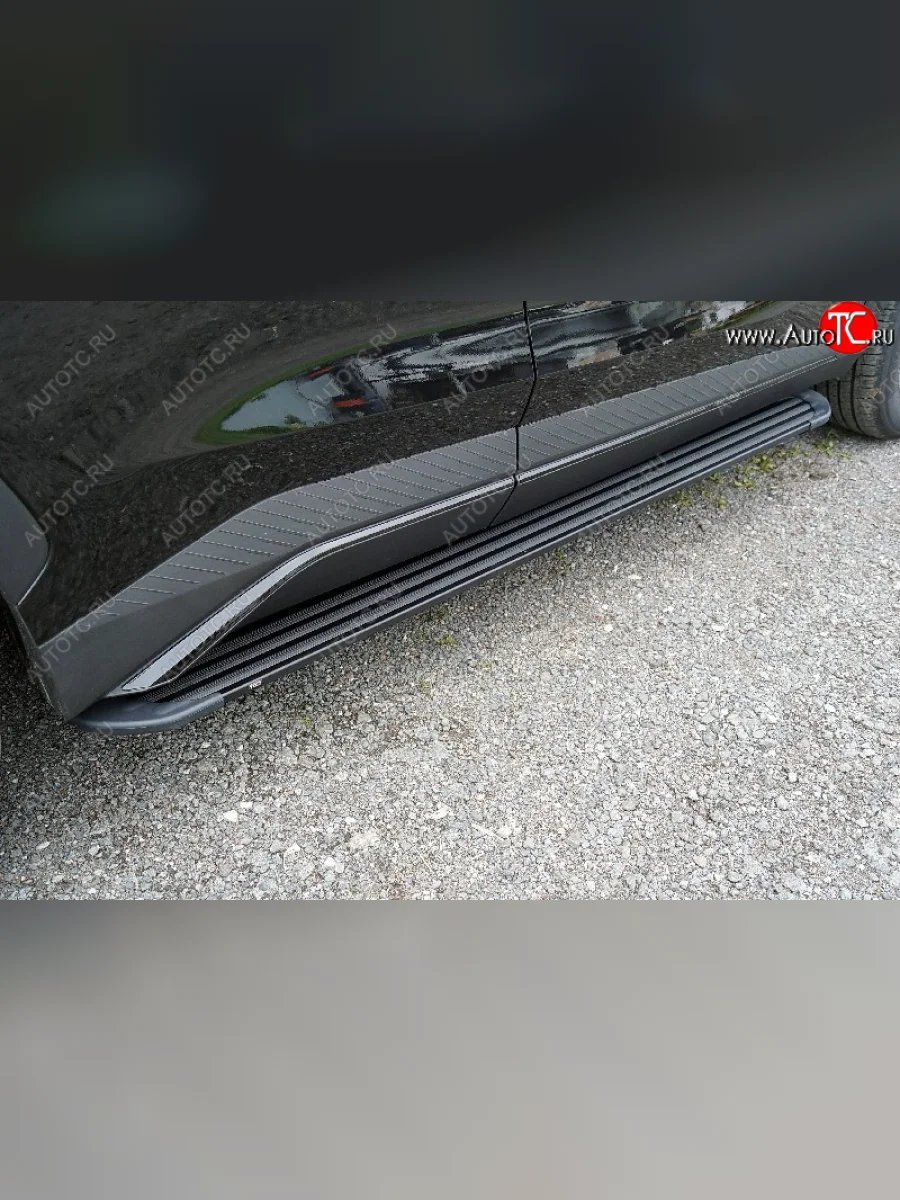 Пороги алюминиевые Slim Line ТСС Тюнинг Jetour Dashing (2022-2025) (Black)  с доставкой в г. Керчь