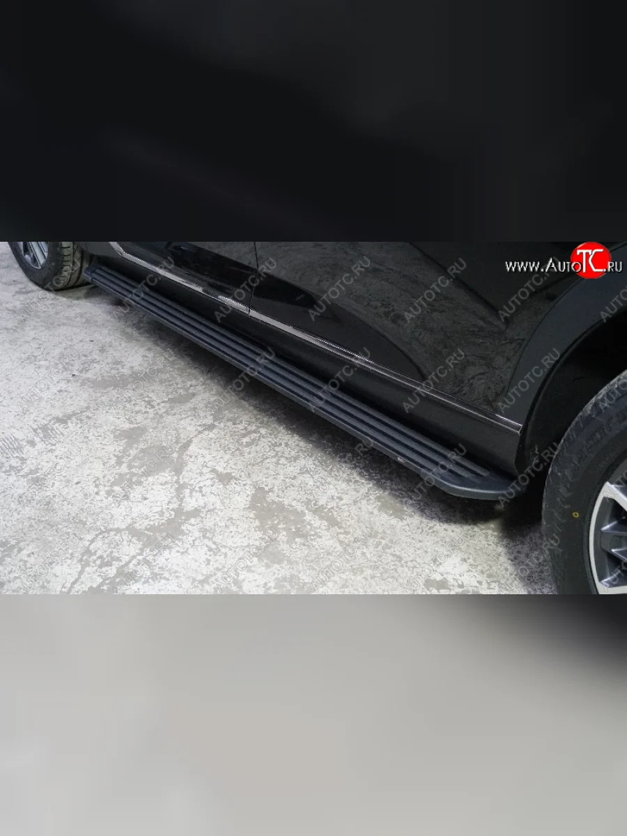 Пороги алюминиевые Slim Line ТСС Тюнинг GAC GS8 (2016-2023) (Black)  с доставкой в г. Керчь