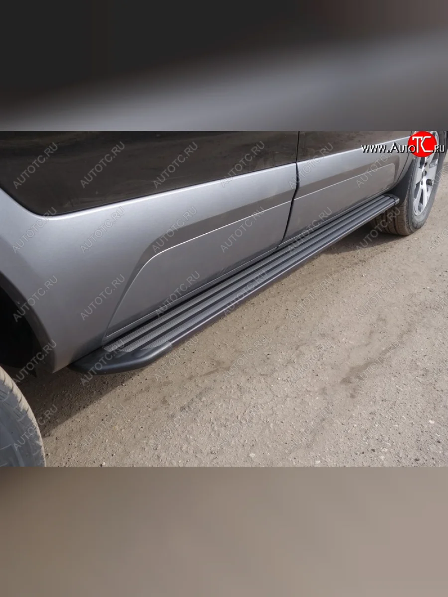 Пороги алюминиевые Slim Line ТСС Тюнинг KIA Mohave HM2 (2019-2022) (Black)  в Керчи Республика Крым