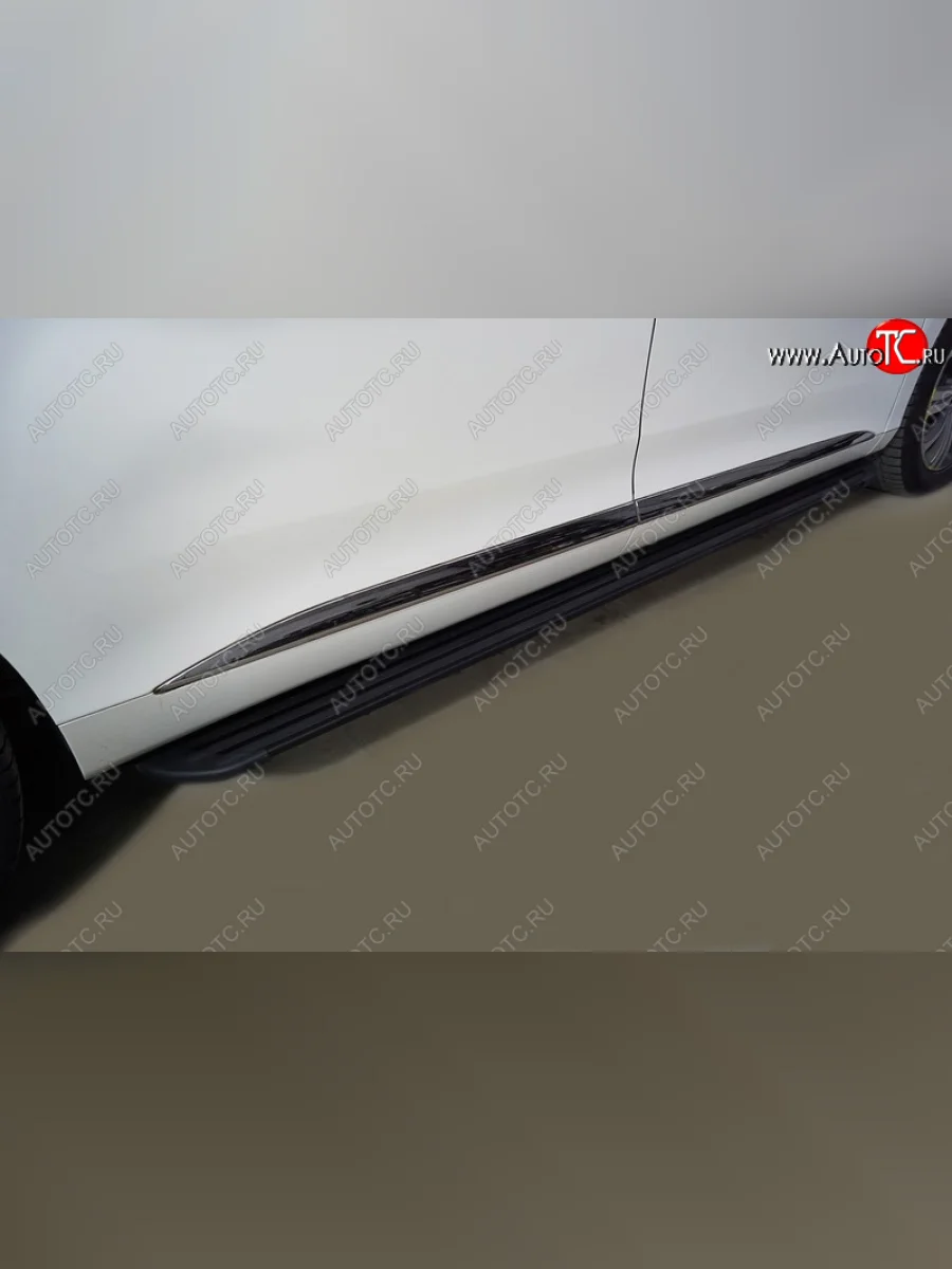 Пороги алюминиевые ТСС Тюнинг GAC GN8 (2020-2023) (Slim Line Black)  с доставкой в г. Пермь