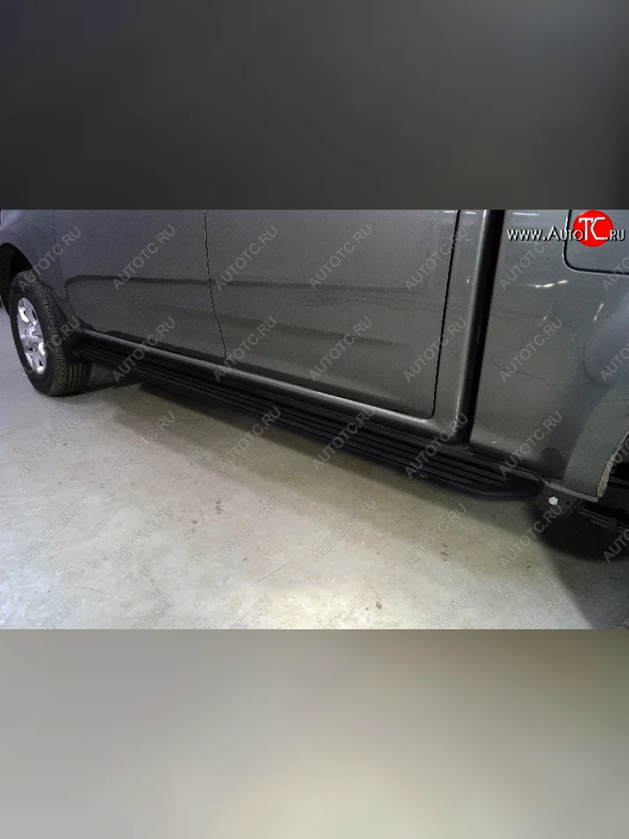 Пороги алюминиевые Slim Line ТСС Тюнинг Great Wall Wingle 7 пикап (2018-2023) (Black)  в Перми Пермском крае