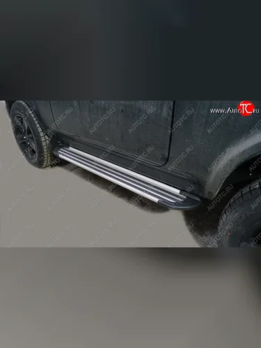 Пороги алюминиевые Slim Line ТСС Тюнинг (Silver) Лада ВАЗ нива 4х4 2121 (Legend) 3 дв. 2-ой рестайлинг (2021-2025)