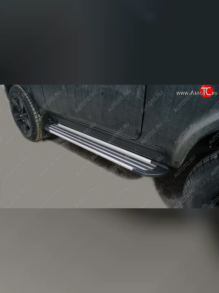 Пороги алюминиевые Slim Line ТСС Тюнинг Лада ВАЗ нива 4х4 2121 (Legend) 3 дв. 2-ой рестайлинг (2021-2025) (Silver)  в Керчи Республика Крым