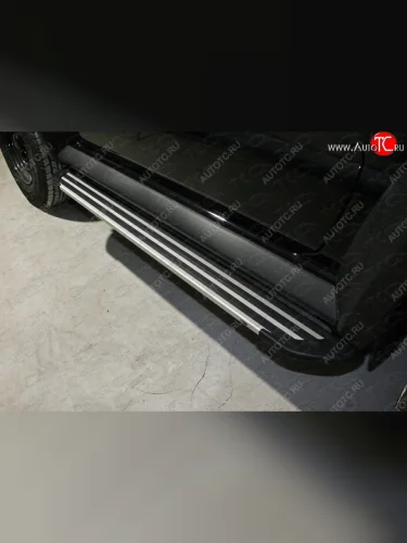 Пороги алюминиевые Slim Line ТСС Тюнинг (Silver) Suzuki Jimny JB64 (2018-2025)