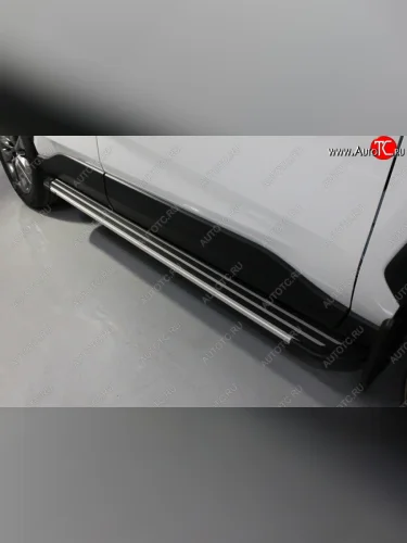 Пороги алюминиевые Slim Line ТСС Тюнинг (Silver) Toyota RAV4 XA50 5 дв. дорестайлинг (2018-2025)