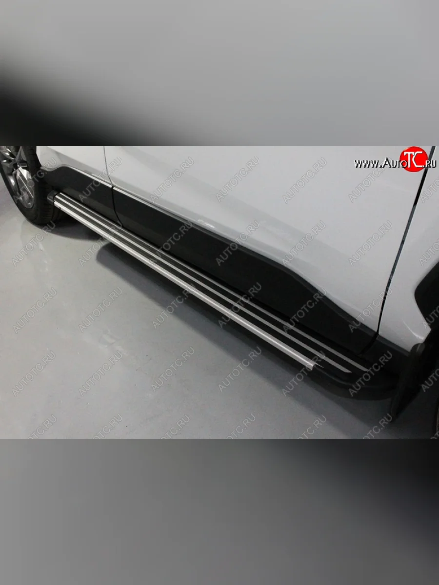 Пороги алюминиевые Slim Line ТСС Тюнинг Toyota RAV4 XA50 5 дв. дорестайлинг (2018-2025) (Silver)  в Самаре Самарской области