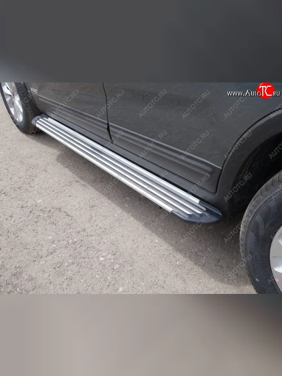 Пороги алюминиевые Slim Line ТСС Тюнинг KIA Sorento UM/Prime дорестайлинг (2014-2018) (Silver)  с доставкой в г. Керчь