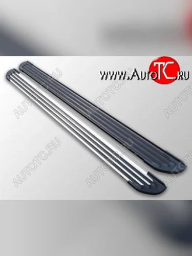 Пороги алюминиевые Slim Line кроме F-Sport, ТСС Тюнинг (Silver ) Lexus NX200 Z10 дорестайлинг (2014-2017)