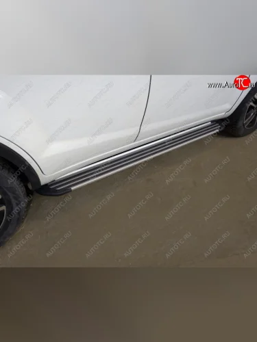 Пороги алюминиевые Slim Line ТСС Тюнинг (Silver) Lifan X60 2-ой рестайлинг (2016-2025)