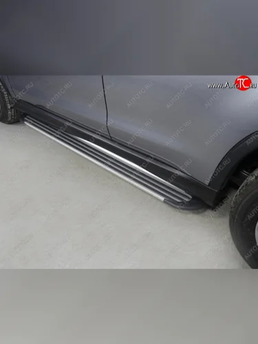 Пороги алюминиевые Slim Line ТСС Тюнинг (Silver) Mitsubishi ASX 2-ой рестайлинг (2017-2020)