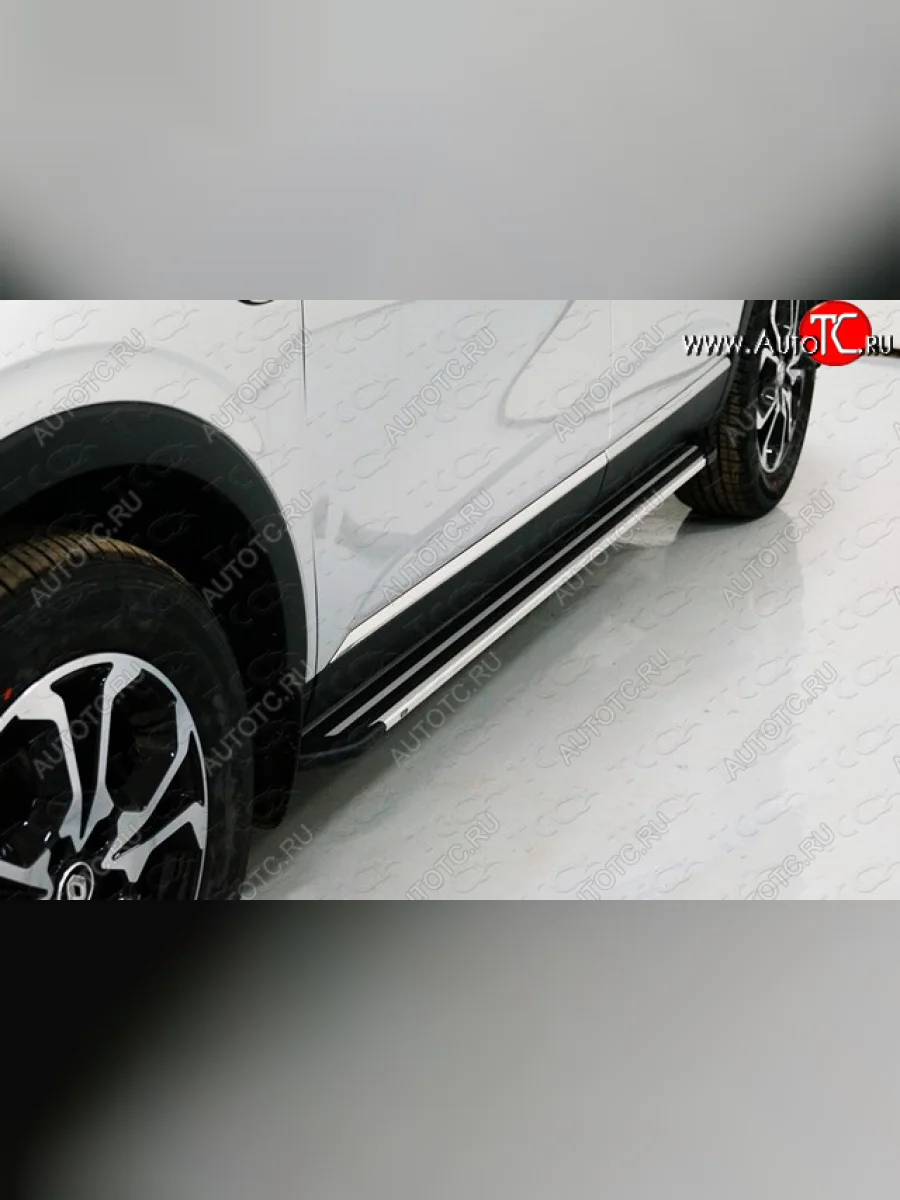 Пороги алюминиевые Slim Line ТСС Тюнинг Renault Arkana (2019-2025) (Silver)  в Самаре Самарской области