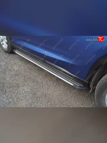 Пороги алюминиевые Slim Line ТСС Тюнинг (Silver) GAC GS5 (2018-2025)