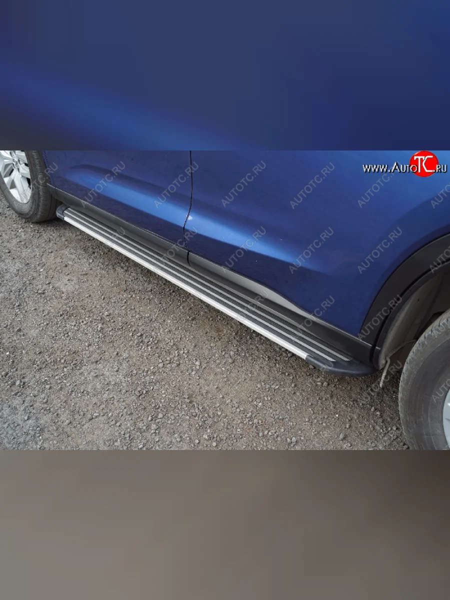 Пороги алюминиевые Slim Line ТСС Тюнинг GAC GS5 (2018-2025) (Silver)  с доставкой в г. Пермь