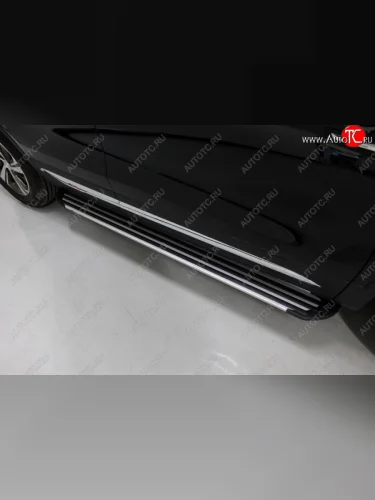 Пороги алюминиевые Slim Line ТСС Тюнинг (Silver) Changan CS75 1-ый рестайлинг (2018-2022)