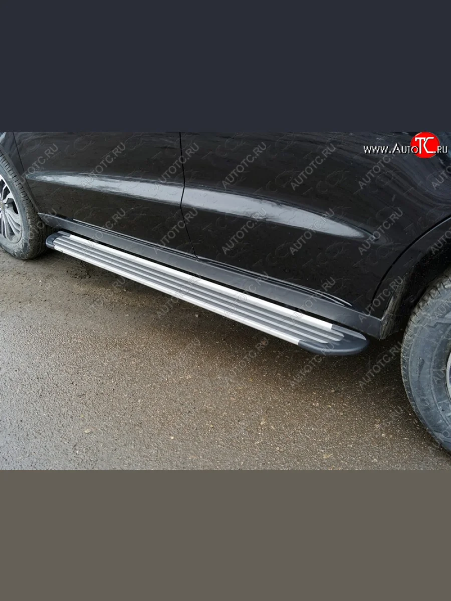 Пороги алюминиевые Slim Line ТСС Тюнинг Geely Emgrand X7 2-ой рестайлинг (2019-2021) (Silver)  с доставкой в г. Пермь