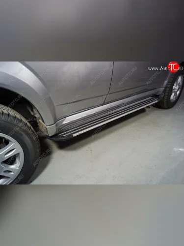 Пороги алюминиевые Slim Line ТСС Тюнинг (Silver) Haval H5 рестайлинг (2020-2023)