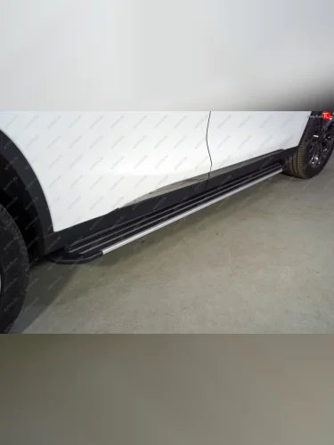 Пороги алюминиевые Slim Line ТСС Тюнинг (Silver) EXEED TXL 1-ый рестайлинг (2021-2025)