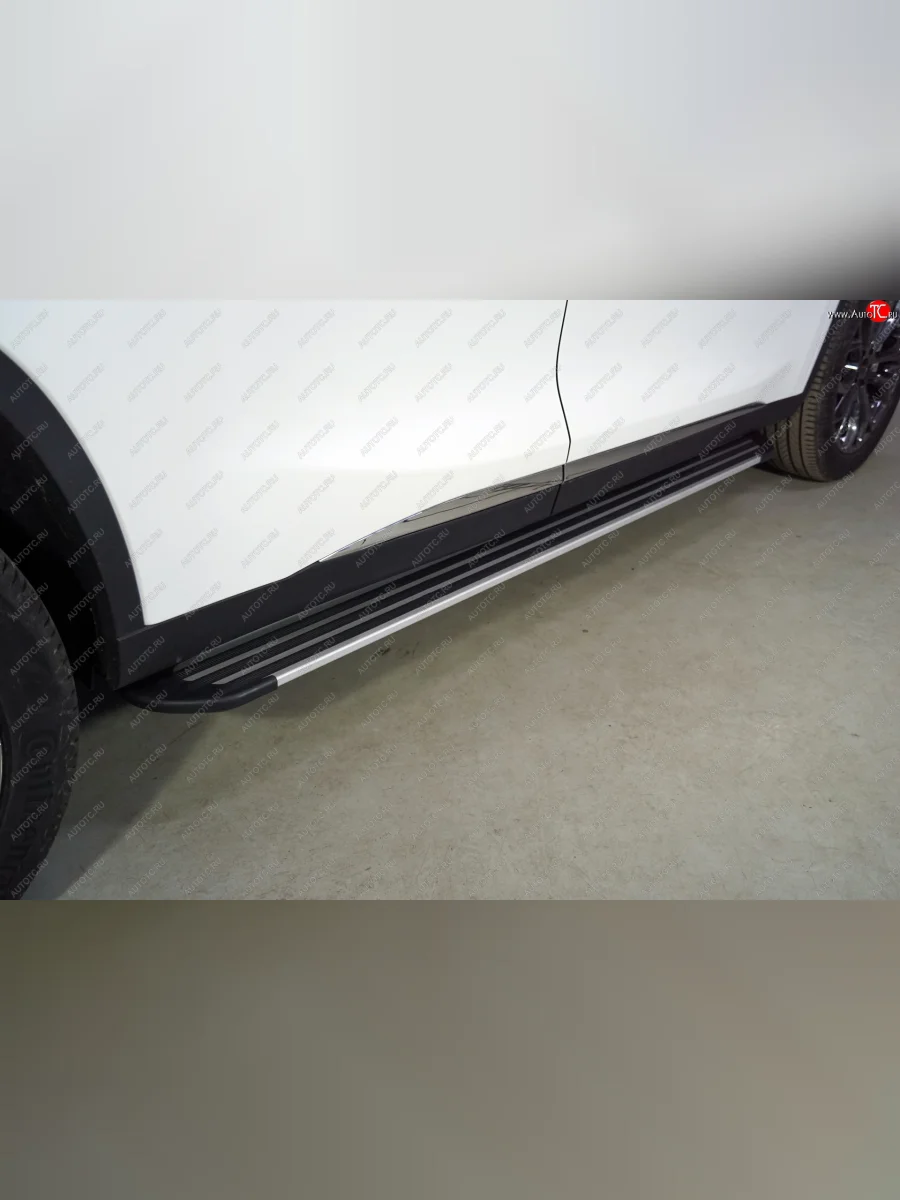 Пороги алюминиевые Slim Line ТСС Тюнинг EXEED TXL 1-ый рестайлинг (2021-2025) (Silver)  в Перми Пермском крае