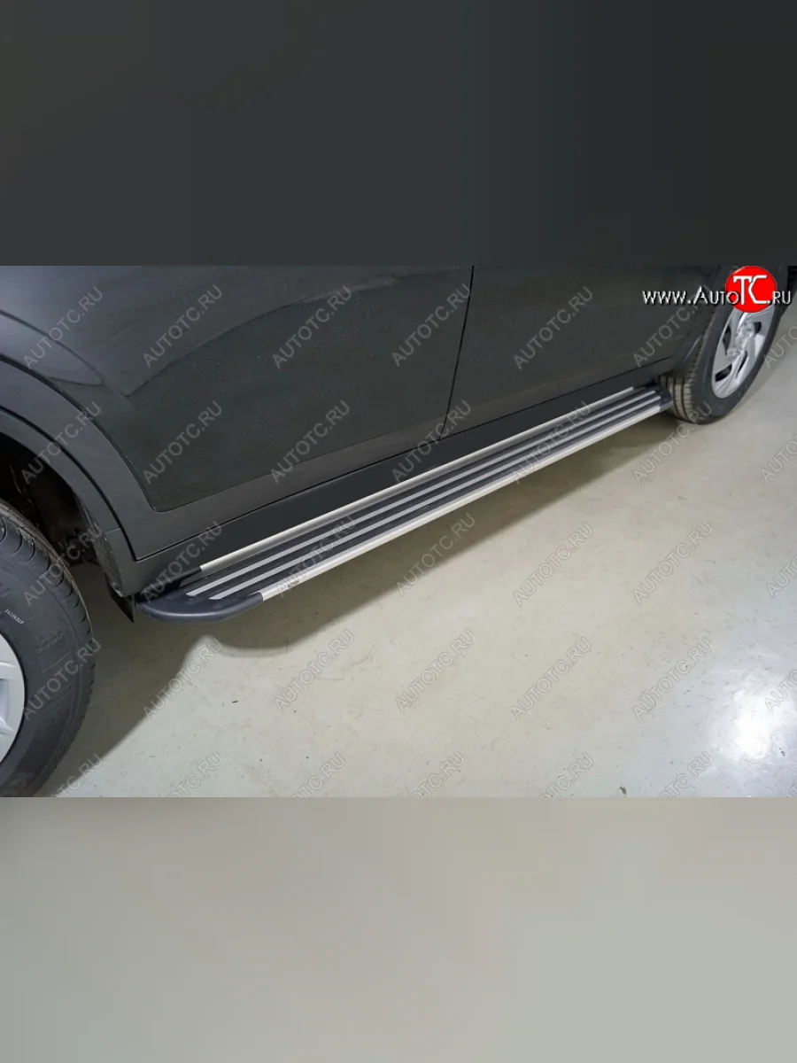 Пороги алюминиевые Slim Line ТСС Тюнинг Haval Dargo (2022-2025) (Silver)  в Перми Пермском крае