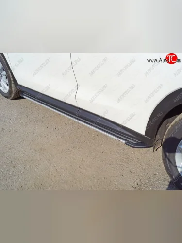 Пороги алюминиевые Slim Line ТСС Тюнинг (Silver) INFINITI Qx50 J55 (2017-2022)