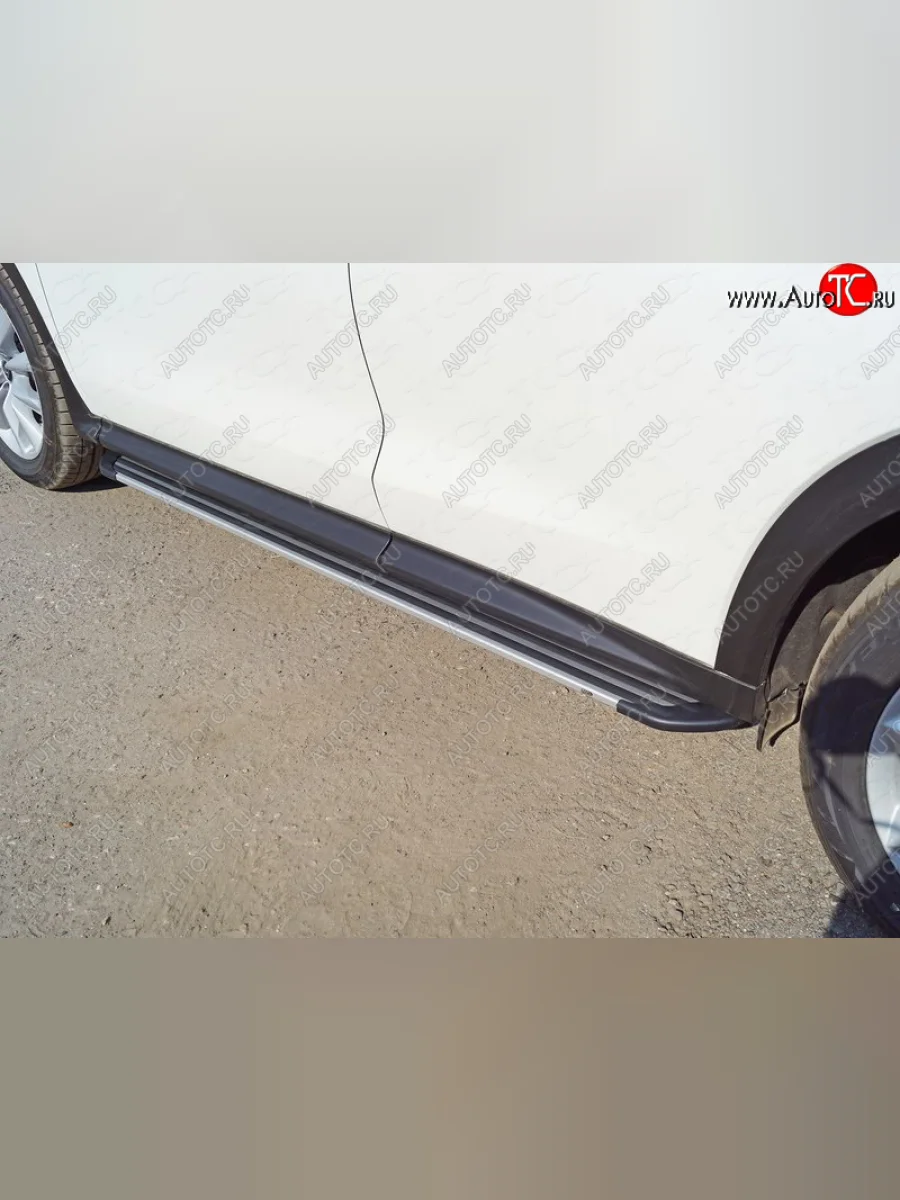 Пороги алюминиевые Slim Line ТСС Тюнинг INFINITI Qx50 J55 (2017-2022) (Silver)  в Перми Пермском крае