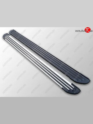 Пороги алюминиевые Slim Line ТСС Тюнинг (Silver) Nissan Murano 3 Z52 дорестайлинг (2015-2022)