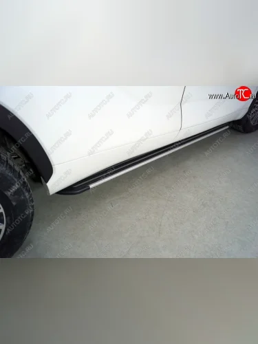 Пороги алюминиевые Slim Line ТСС Тюнинг (Silver) Toyota Highlander XU70 (2020-2025)