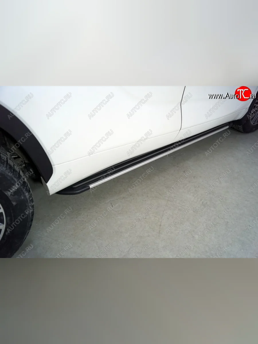 Пороги алюминиевые Slim Line ТСС Тюнинг Toyota Highlander XU70 (2020-2025) (Silver)  в Самаре Самарской области