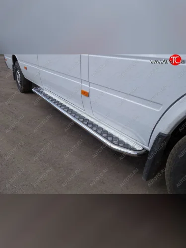 Порог с площадкой, ТСС Тюнинг (с площадкой 42,4 мм) Mercedes-Benz Sprinter W906 рестайлинг (2014-2018)