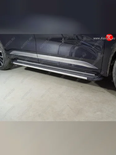 Пороги алюминиевые Slim Line ТСС Тюнинг (Silver) EXEED VX дорестайлинг (2020-2023)