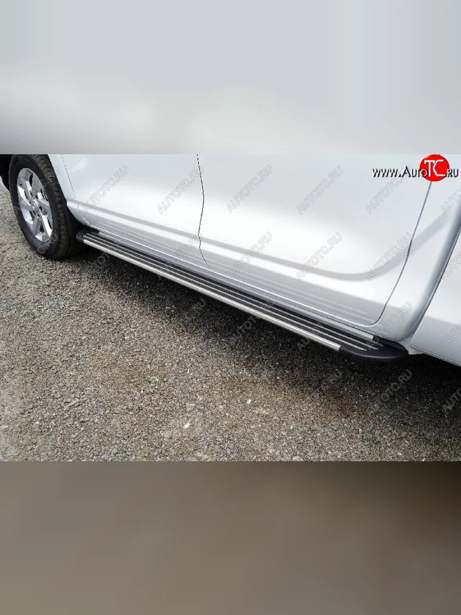Пороги алюминиевые Slim Line ТСС Тюнинг Changan Hunter Plus пикап (2022-2025) (Silver)  в Керчи Республика Крым