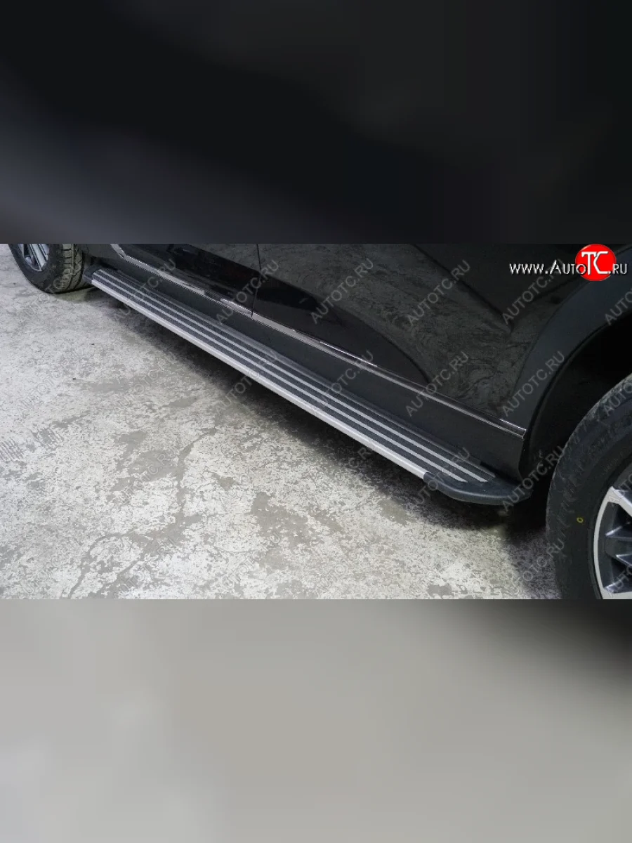 Пороги алюминиевые Slim Line ТСС Тюнинг GAC GS8 (2016-2023) (Silver )  с доставкой в г. Керчь