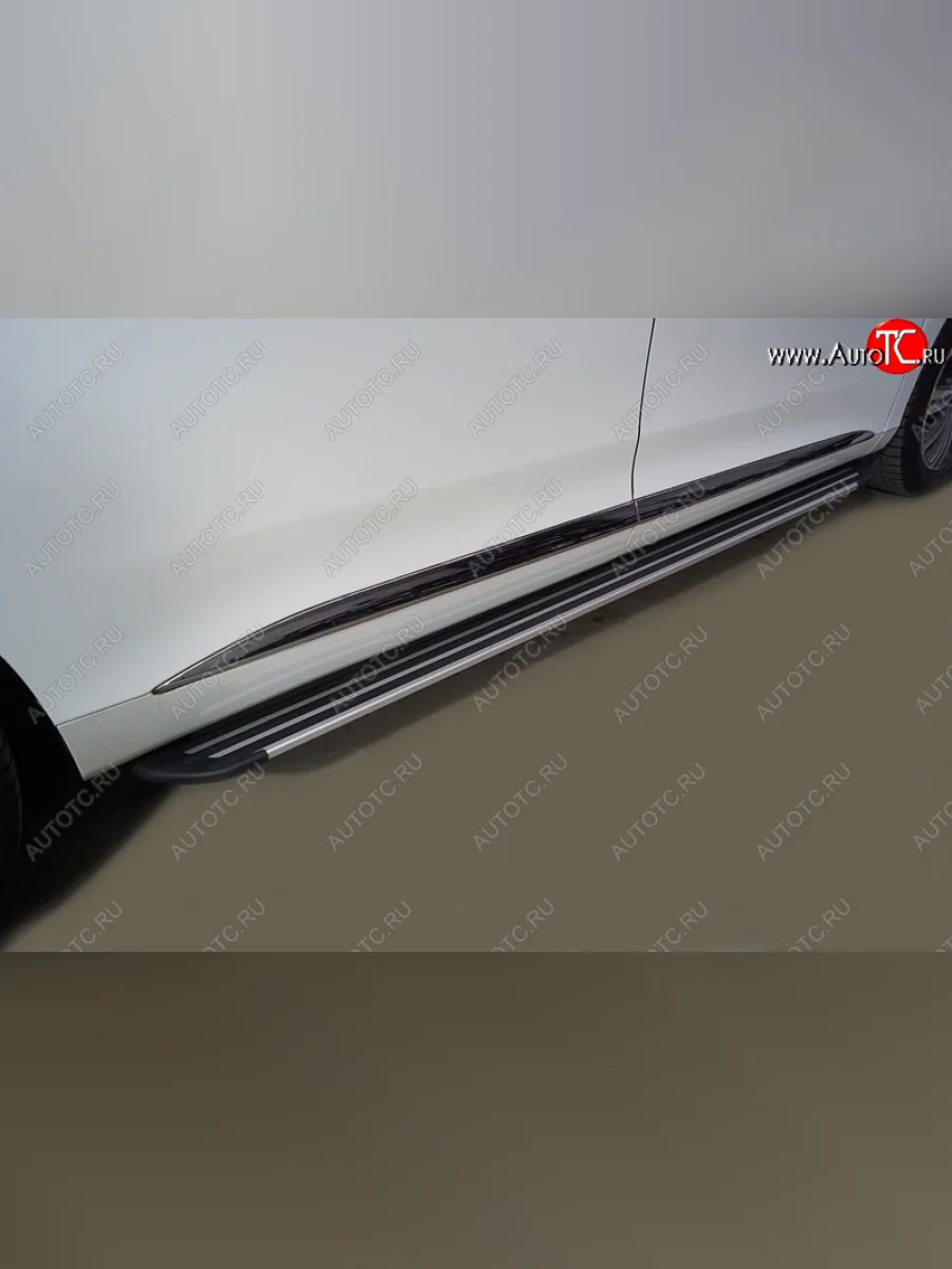 Пороги алюминиевые ТСС Тюнинг GAC GN8 (2020-2023) ( Slim Line Silver)  с доставкой в г. Керчь