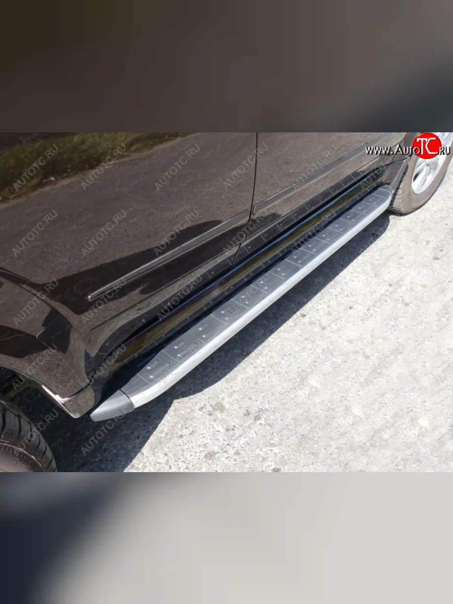 Пороги алюминиевые с пластиковой накладкой ТСС Тюнинг Great Wall Hover H5 (2010-2017) (серые)  в Воронеже Воронежской области