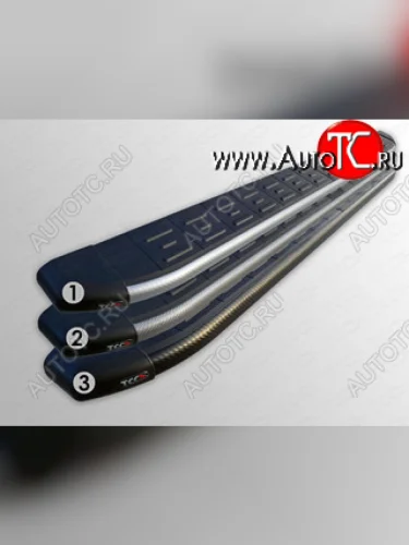 Пороги алюминиевые с пластиковой накладкой (Sport, Longitude, Limited) ТСС Тюнинг (серые) Jeep Cherokee KL дорестайлинг (2014-2017)