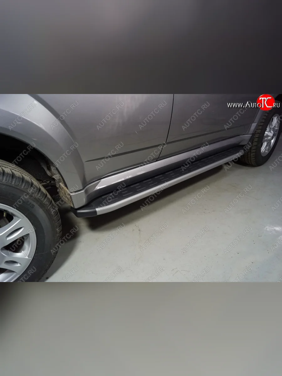 Пороги алюминиевые с пластиковой накладкой, ТСС Тюнинг Haval H5 рестайлинг (2020-2023) (карбон серебро)  в Керчи Республика Крым