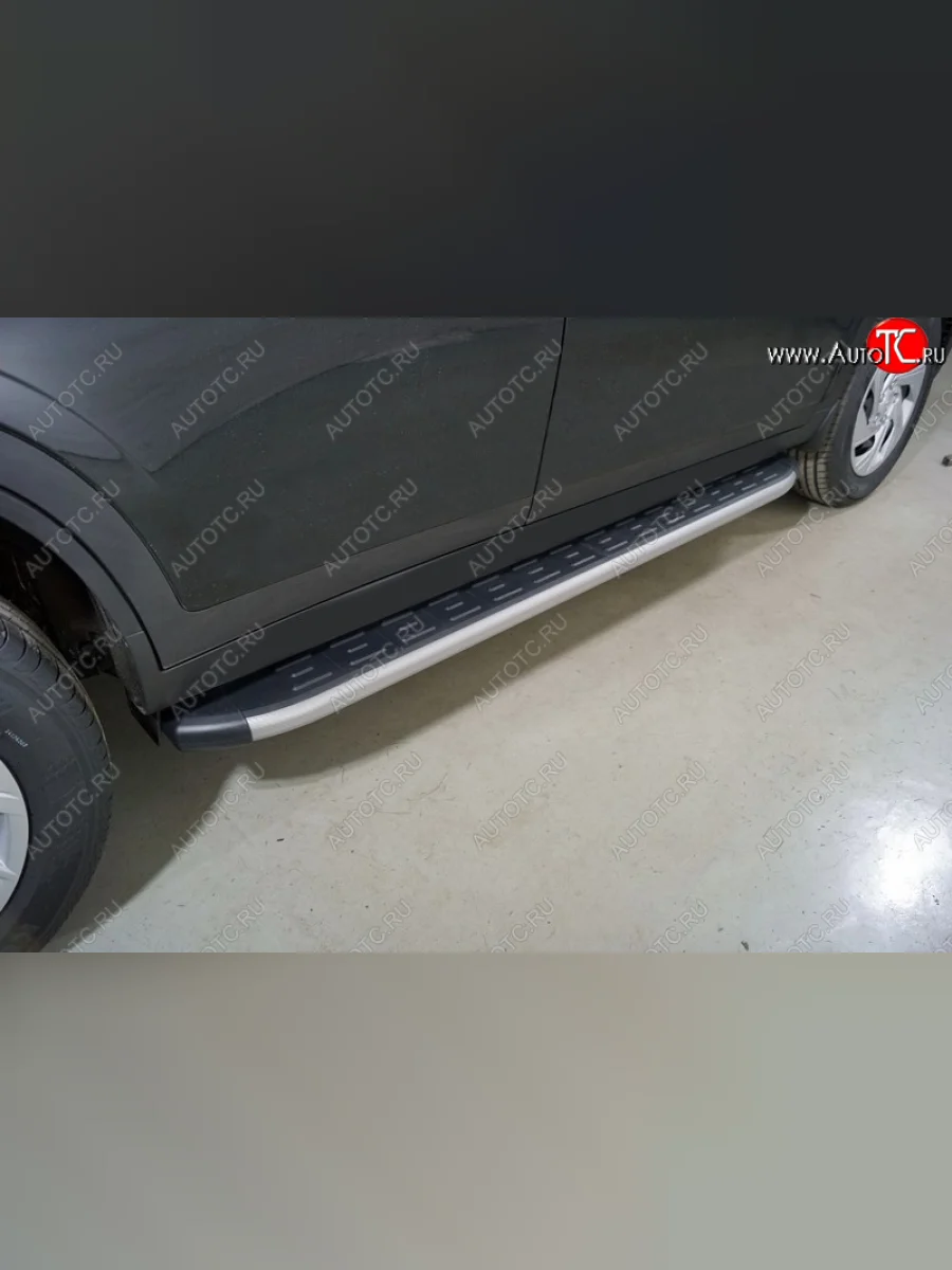Пороги алюминиевые с пластиковой накладкой, ТСС Тюнинг Haval Dargo (2022-2025) ( карбон серебро)  в Перми Пермском крае