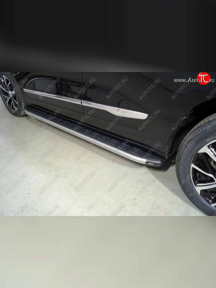 Пороги алюминиевые с пластиковой накладкой, ТСС Тюнинг Haval Jolion дорестайлинг (2020-2024) ( карбон серебро)  в Воронеже Воронежской области