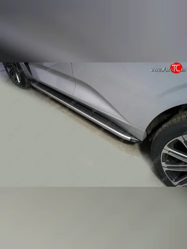 Пороги алюминиевые с пластиковой накладкой, ТСС Тюнинг (карбон серебро) Changan UNI-K (2020-2025)