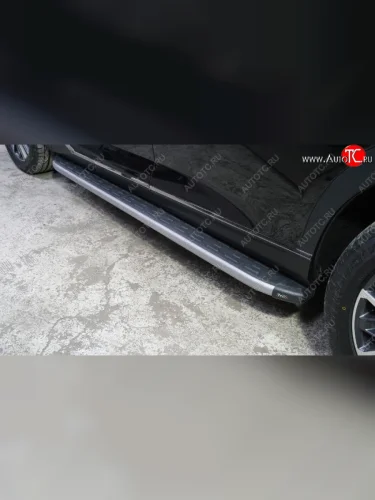 Пороги алюминиевые с пластиковой накладкой, ТСС Тюнинг (карбон серебро) GAC GS8 (2016-2023)