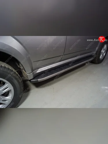 Пороги алюминиевые с пластиковой накладкой, ТСС Тюнинг (карбон серые) Haval H5 рестайлинг (2020-2023)