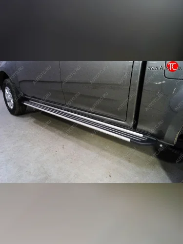 Пороги алюминиевые Slim Line ТСС Тюнинг (Silver) Great Wall Wingle 7 пикап (2018-2023)